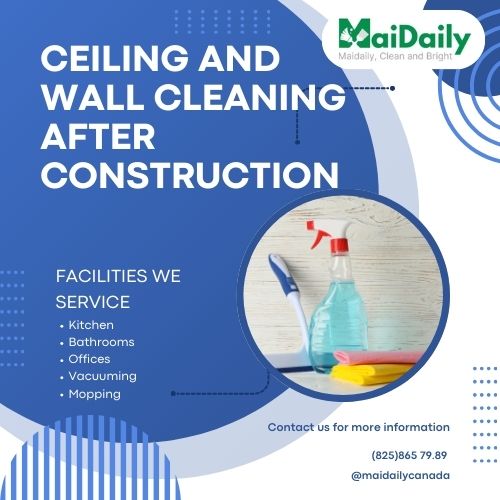 Ceiling and wall cleaning after construction